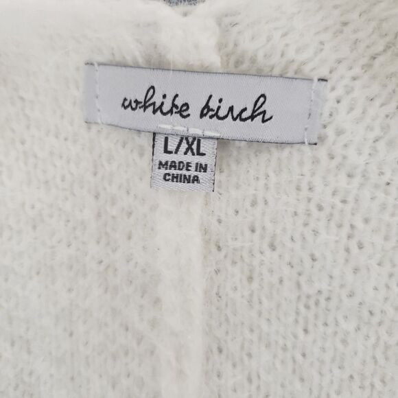 White Birch Off-White Glitter Thread Open-Front Poncho Jacket Size L/XL - Picture 4 of 7